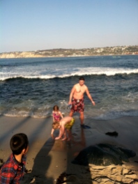 Playing on the beach at La Jolla